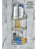 Cooker CKR2994 Saten Metal Üç Katlı Banyo Rafı - 1