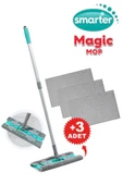 SMARTER MAGIC MOP + 3 YEDEK MOP PASPAS MANDALLI  YER YÜZEY TEMİZLİK HAVLUSU BEZİ UYUMLU - 1