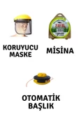 Motorlu Tırpan Seti Koruyucu Maske-Misina-Otomatik Başlık - 1