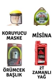 Motorlu Tırpan Seti Koruyucu Maske-Misina-Örümcek Başlık-Yağ - 1