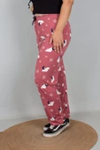 Büyük Beden Pamuklu Viskon Pijama Altı Desenli - 6