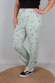 Büyük Beden Pamuklu Viskon Pijama Altı Desenli - 1