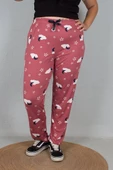 Büyük Beden Pamuklu Viskon Pijama Altı Desenli - 8