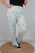 Büyük Beden Pamuklu Viskon Pijama Altı Desenli - 2