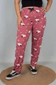 Büyük Beden Pamuklu Viskon Pijama Altı Desenli - 5