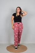 Büyük Beden Pamuklu Viskon Pijama Altı Desenli - 9