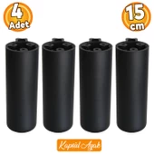 Kapsül Bohem Siyah 15 cm Mobilya Kanepe Koltuk Baza Yükseltici Yükseltme Ayağı Ayakları 4 Adet thumbnail 1