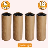 Kapsül Bohem Açık Ceviz 18 cm Mobilya Kanepe Koltuk Baza Yükseltici Yükseltme Ayağı Ayakları 4 Adet - 1