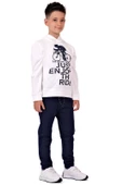 Bisiklet Baskılı Kapşonlu Çocuk Eşofman MNK0615 - 5