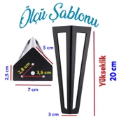 Ovit Metal Siyah 20 Cm Mobilya Koltuk Kanepe Konsol Tv Ünitesi Yükseltici Ayağı Ayakları 4 Adet thumbnail 2