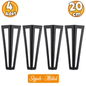 Ovit Metal Siyah 20 Cm Mobilya Koltuk Kanepe Konsol Tv Ünitesi Yükseltici Ayağı Ayakları 4 Adet thumbnail 1