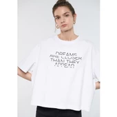 CREW NECK T-SHIRT Beyaz, ONE SIZE - 1