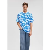 MAVİ BASKILI TİŞÖRT - 11