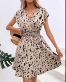 Kadın Kruvaze Yaka Beli Gipeli Süprem Elbise - 1