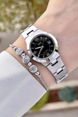 Casio CSISTE89 Kadranı Siyah Kordonu Gümüş Renk Hediye Paketli Kadın Kol Saati thumbnail 4