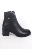 Pierre Cardin 54063 Yandan Fermuarlı Yüksek Topuklu Yarım Bilek Kadın Siyah Kışlık Bot - 1