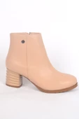 Pierre Cardin 52524 Yandan Fermuarlı Hafif Topuklu Bej Kadın Kışlık Bot - 1