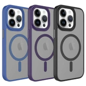 iPhone 13 Pro Max Kılıf Mat Arka Yüzey Wireless Şarj Özellikli  Flet Magsafe Kapak kılıf thumbnail 2