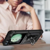 Samsung Galaxy Z Flip 6 Kılıf Vega Tank Sert Yüzüklü Standlı Zırh Koruma Kapak - 6
