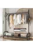 TRENDESK Metal Siyah / Beyaz  Portmanto Konfeksiyon Askısı Ayaklı Askılık Elbise Askılığı  155*150 cm - 2