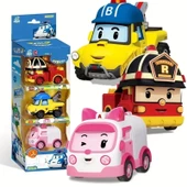 Robocar Poli Sürtmeli İt gitsin 3 lü set Roy - Bucky - Amber Muadil - 1