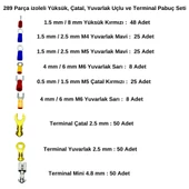 Stronger 289 Parça izoleli Yüksük, Çatal, Yuvarlak Uçlu ve Terminal Pabuç Seti - 2