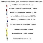Stronger 315 Parça izoleli Yüksük, Çatal, Yuvarlak Uçlu ve Terminal Pabuç Seti - 3