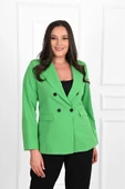 Kadın Astarlı Büyük Beden Blazer Ceket 0101-1 - 7