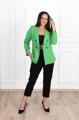 Kadın Astarlı Büyük Beden Blazer Ceket 0101-1 - 12