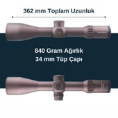 34mm Continental x6 4-24x56 FFP Ranging Tüfek Dürbünü - FDE/Çöl Rengi - 3