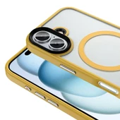 iPhone 16 Kılıf Kamera Hassas Buton Magsafe Uyumlu Arkası Mat Flet Kapak - 6