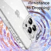 iPhone 16 Pro Max Kılıf Magsafe Şarj Özellikli Parıldayan Simli Şeffaf Redos Kapak thumbnail 9