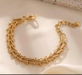 Merdiven Gold Çelik Bileklik Sns403424 - 1