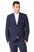CEKMON Erkek Regular Fit Zincir Detaylı Blazer Rahat Klasik Ceket - 6