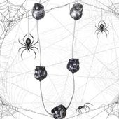 Cadılar Bayramı Asma Kurukafa Dekor 120cm Gümüş thumbnail 1