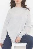 Baskılı Oversize Bisiklet Yaka T-shirt - Siyah - 1