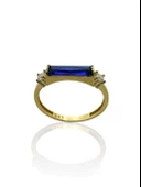 Baget Safir Taş Üst Kalite 14 Ayar Altın Yüzük thumbnail 1