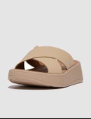 FitFlop F-MODE FW5 Hakiki Deri Krem Kadın Çapraz Bantlı Terlik - 4