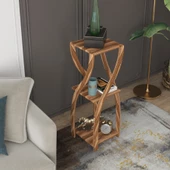 Modilayn Sermin Çiçeklikli Kum Saati Sehpa Ceviz - 1