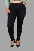 Büyük Beden Liktalı Kot Pantolon Siyah - 4