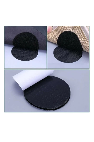 Halı Kaydırmaz Yuvarlak Bant Çarşaf,örtü Kaymasını Önleyici Cırtlı Yapışkan Bant 50 Mm Çap 10lu 1 Ad - 6