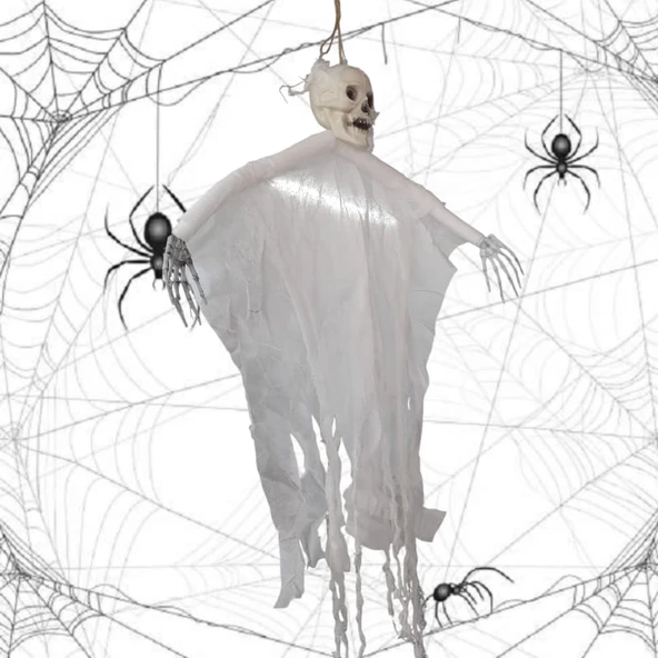 Cadılar Bayramı Dekor Kurukafa 100cm Beyaz - 2