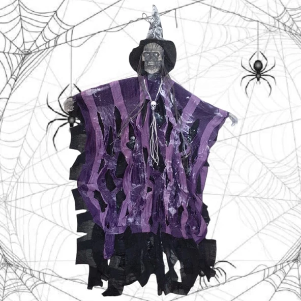 Cadılar Bayramı Dekor Cadı Sesli Işıklı 70cm - 2