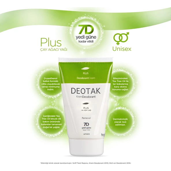 Deotak Krem Deodorant Unisex 35ML Plus (Çay Ağaçı Yağı) - 3