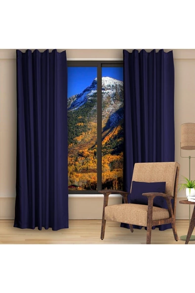 Lacivert Blackout Karartma Fon Perde Güneşlik Pilesiz Extraforlu Düz Dikim ürün görseli