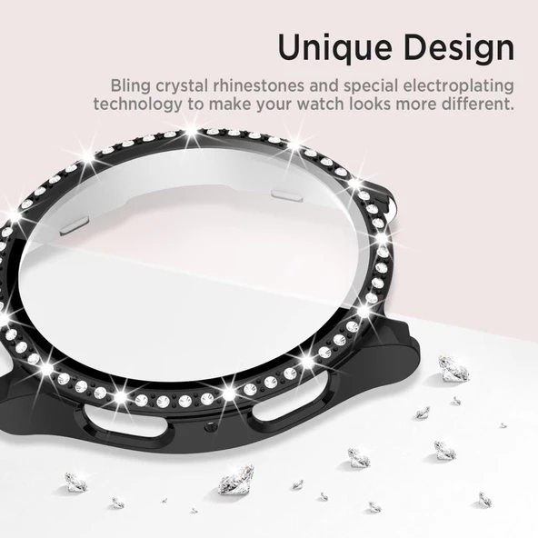 Samsung Galaxy Watch 4 5 6 7 FE 40 mm TEK SIRA Taşlı Kasa Koruyucu (Ekran Koruyucusuz) TEKSIRA - Resim 12