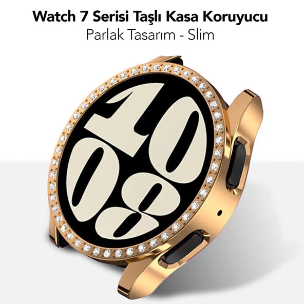 Samsung Galaxy Watch 4 5 6 7 FE 40 mm TEK SIRA Taşlı Kasa Koruyucu (Ekran Koruyucusuz) TEKSIRA - Resim 8