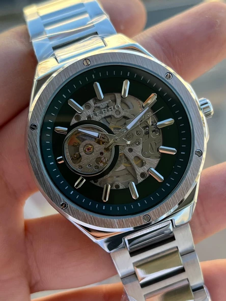 Ferro 2 Yıl Garantili Otomatik Mekanizma 3 Atm Su Geçirmez Çelik Kordon Erkek Kol Saati EFM.31443-Y6 - Resim 2