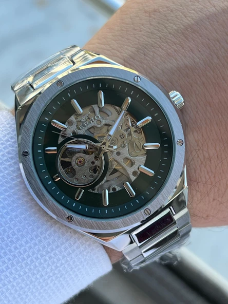 Ferro 2 Yıl Garantili Otomatik Mekanizma 3 Atm Su Geçirmez Çelik Kordon Erkek Kol Saati EFM.31443-Y6 ürün görseli