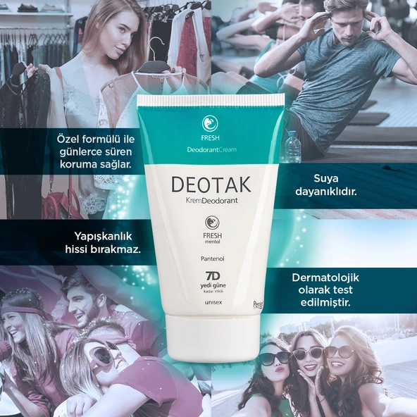 Deotak Krem Deodorant Unisex 35ML Fresh (Mentol) (5 Li Set) - 5